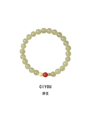 Ciyou | Natural Hetian Jade & Southern Red Agate Bracelet – Peace & Elegance