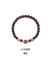 Liyuan | Natural Purple Garnet & Strawberry Quartz Bracelet – Love & Vitality