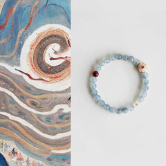 Shuangci | Blue Rutilated Quartz & Enamel Couple Bracelet – Harmony & Love