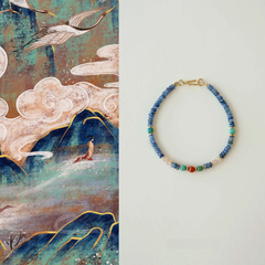 Qingyutang | Turquoise, Southern Red Agate & Kyanite Bracelet – Balance & Vitality