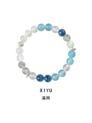 Xiyu | Multi-Gemstone Crystal Bracelet – Aquamarine, Moonstone, Kyanite & Clear Quartz