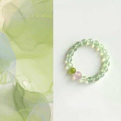 Bankong Yanyu | Premium Green Prehnite & Rose Quartz Bracelet – Healing & Serenity