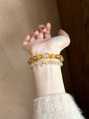 Qingmeng | Natural Golden Rutilated Quartz Bracelet – Wealth & Positive Energy