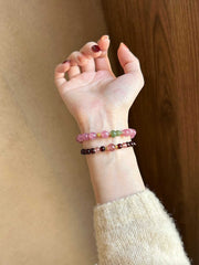 Liyuan | Natural Purple Garnet & Strawberry Quartz Bracelet – Love & Vitality