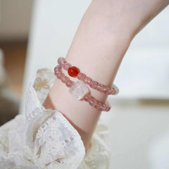 Sifanghua | Strawberry Quartz & Rose Quartz Multi-Gemstone Bracelet – Love & Joy