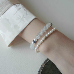Beimingyu | Aquamarine & Freshwater Pearl Bracelet – Serenity & Grace