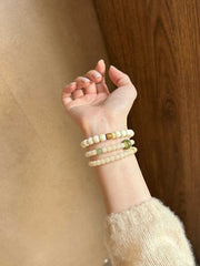 Baiyue Qingzhan | White Bodhi Seed & Hetian Jade Bracelet – Serenity & Balance
