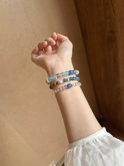 Xiyu | Multi-Gemstone Crystal Bracelet – Aquamarine, Moonstone, Kyanite & Clear Quartz