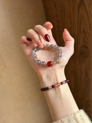 Liyuan | Natural Purple Garnet & Strawberry Quartz Bracelet – Love & Vitality