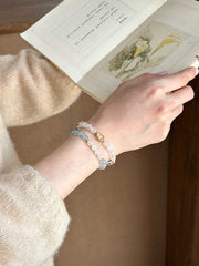 Shixu | Natural Aquamarine & Moonstone Crystal Bracelet – Calm & Intuition
