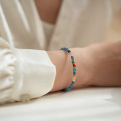 Qingyutang | Turquoise, Southern Red Agate & Kyanite Bracelet – Balance & Vitality