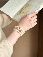 Muchun | Natural White Jade Bodhi & Turquoise Bracelet – Tranquility & Protection