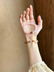 Yingshi | Natural Rose Quartz Bracelet – Chinese Elegance & Love Attraction