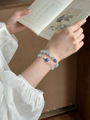 Ruohuai | Natural Clear Quartz & Kyanite Bracelet – Calm & Clarity