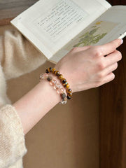 Jijin Huaixu | Black Rutilated Quartz & Agarwood Bracelet – Stability & Good Fortune