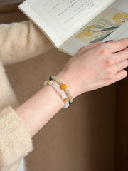 Mingxi | Natural Moonstone & Yellow Apatite Bracelet – Clarity & Joy