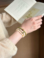 Baiyue Qingzhan | White Bodhi Seed & Hetian Jade Bracelet – Serenity & Balance