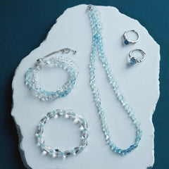 Fengling | Gradient Aquamarine Wrap Bracelet – Calm & Good Fortune