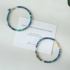 Qingyutang | Turquoise, Southern Red Agate & Kyanite Bracelet – Balance & Vitality