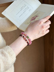 Liyuan | Natural Purple Garnet & Strawberry Quartz Bracelet – Love & Vitality