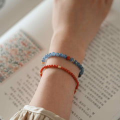 Wuyin | Multi-Gemstone Bracelet with Kyanite, Amber, Agarwood & Southern Red Agate – Connection & Calm