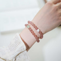Sifanghua | Strawberry Quartz & Rose Quartz Multi-Gemstone Bracelet – Love & Joy