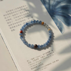 Wuyin | Multi-Gemstone Bracelet with Kyanite, Amber, Agarwood & Southern Red Agate – Connection & Calm