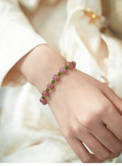 Luhua | Lavender Rose Quartz & Hetian Jade Bracelet – Love & Tranquility