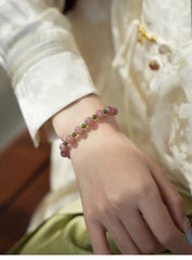 Luhua | Lavender Rose Quartz & Hetian Jade Bracelet – Love & Tranquility