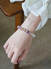 Wanqingyan | Clear Quartz & Amethyst Bracelet – Success & Calm