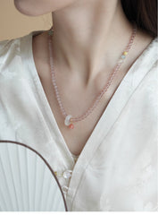 Yunzhi | Strawberry Quartz & Southern Red Agate Necklace – Love & Elegance