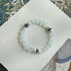Beimingyu | Aquamarine & Freshwater Pearl Bracelet – Serenity & Grace