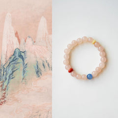 Huaying Chunshi | Pink Chalcedony & Southern Red Agate Bracelet – Love & Warmth