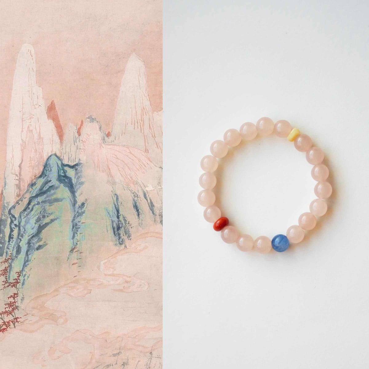 Huaying Chunshi | Pink Chalcedony &amp; Southern Red Agate Bracelet – Love &amp; Warmth