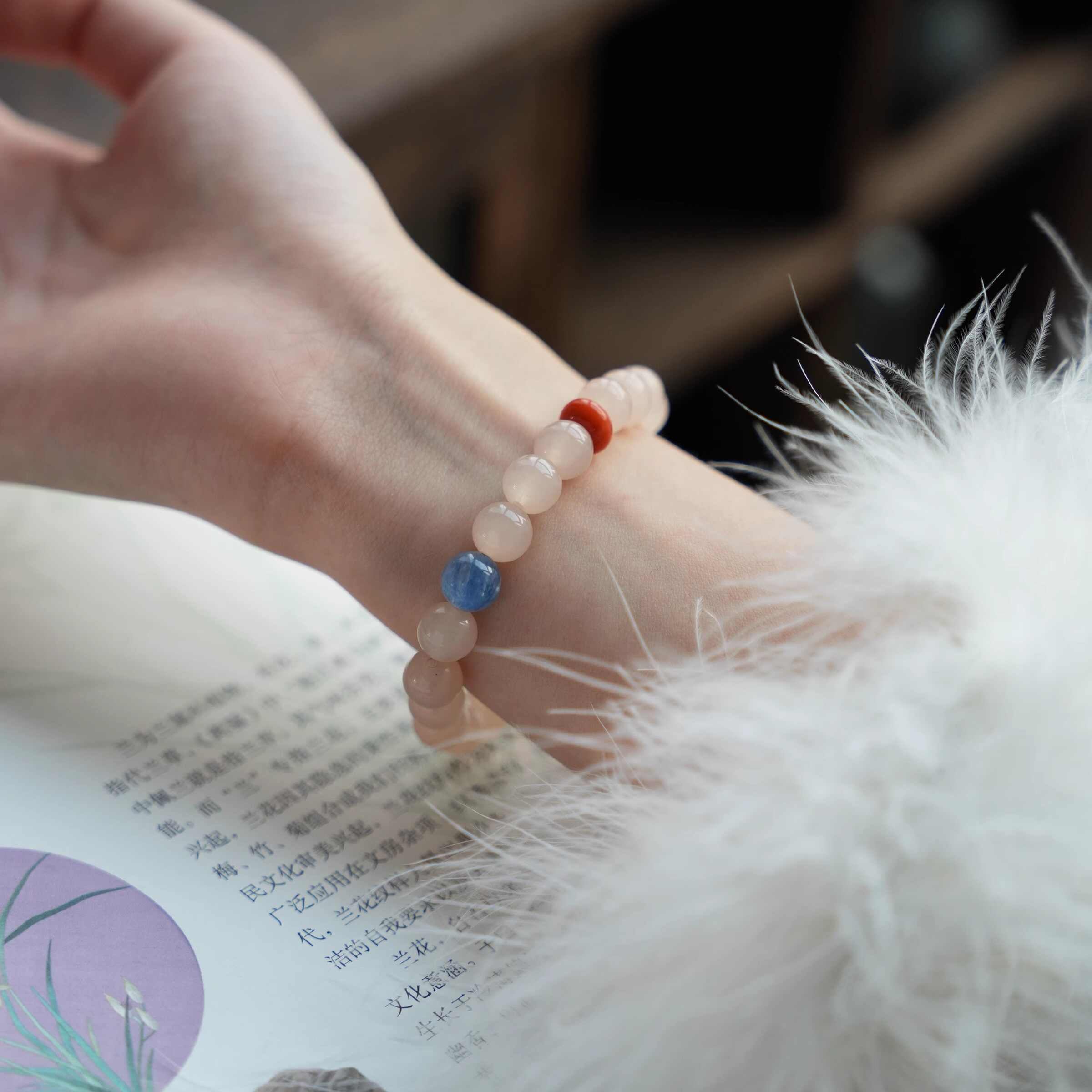 Huaying Chunshi | Pink Chalcedony &amp; Southern Red Agate Bracelet – Love &amp; Warmth