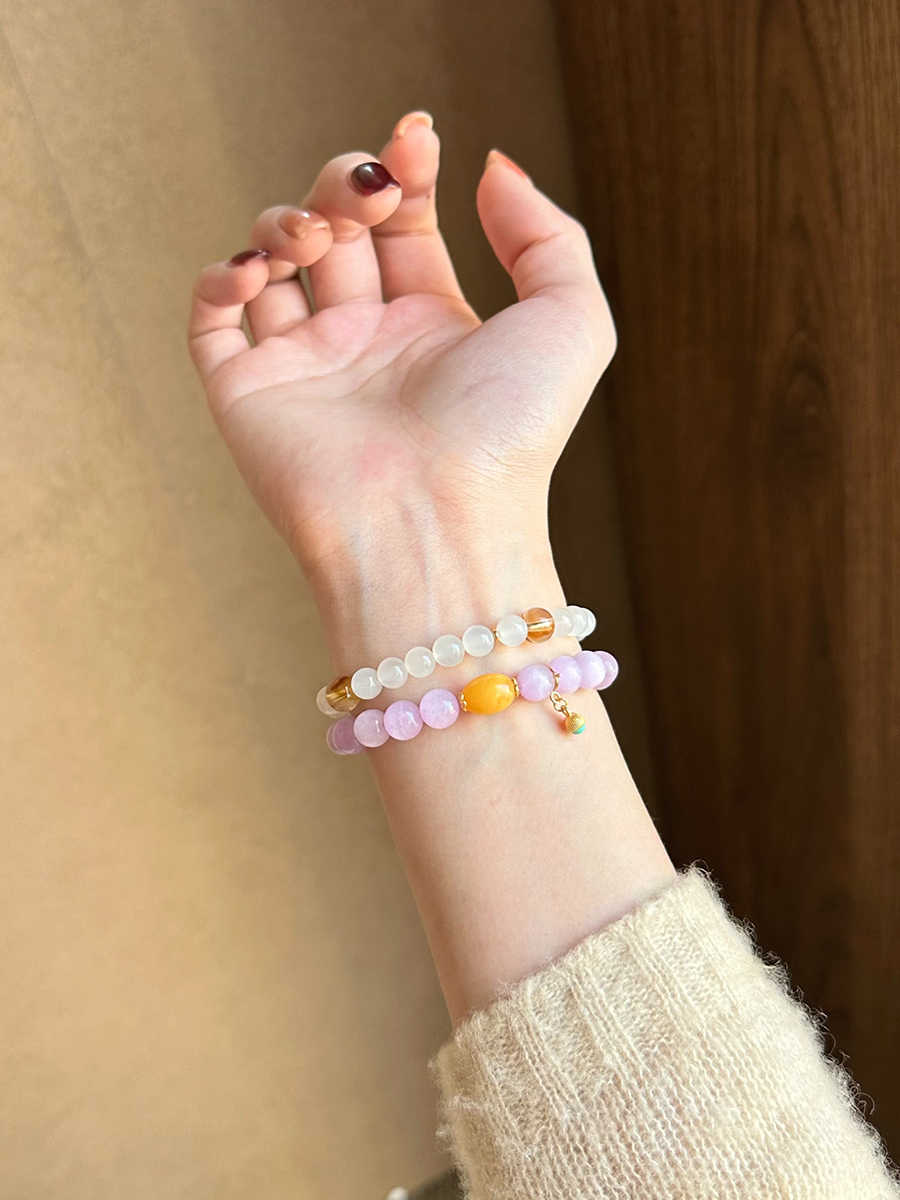 Mingxi | Natural Moonstone & Yellow Apatite Bracelet – Clarity & Joy