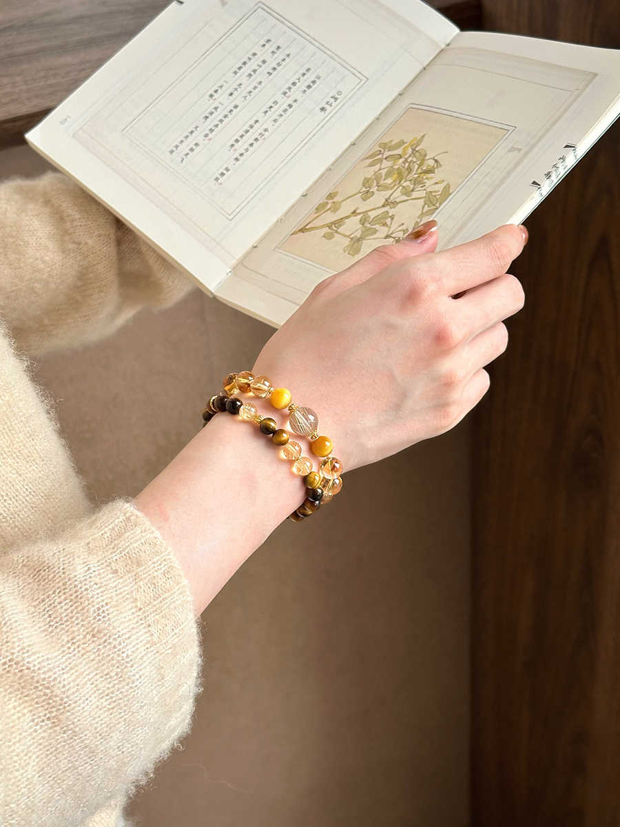 Fuguang Jingrui | Tiger’s Eye & Citrine Bracelet – Wealth & Positive Energy