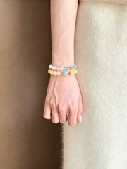 Shixu | Natural Aquamarine & Moonstone Crystal Bracelet – Calm & Intuition