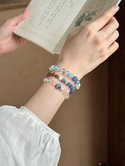 Xiyu | Multi-Gemstone Crystal Bracelet – Aquamarine, Moonstone, Kyanite & Clear Quartz
