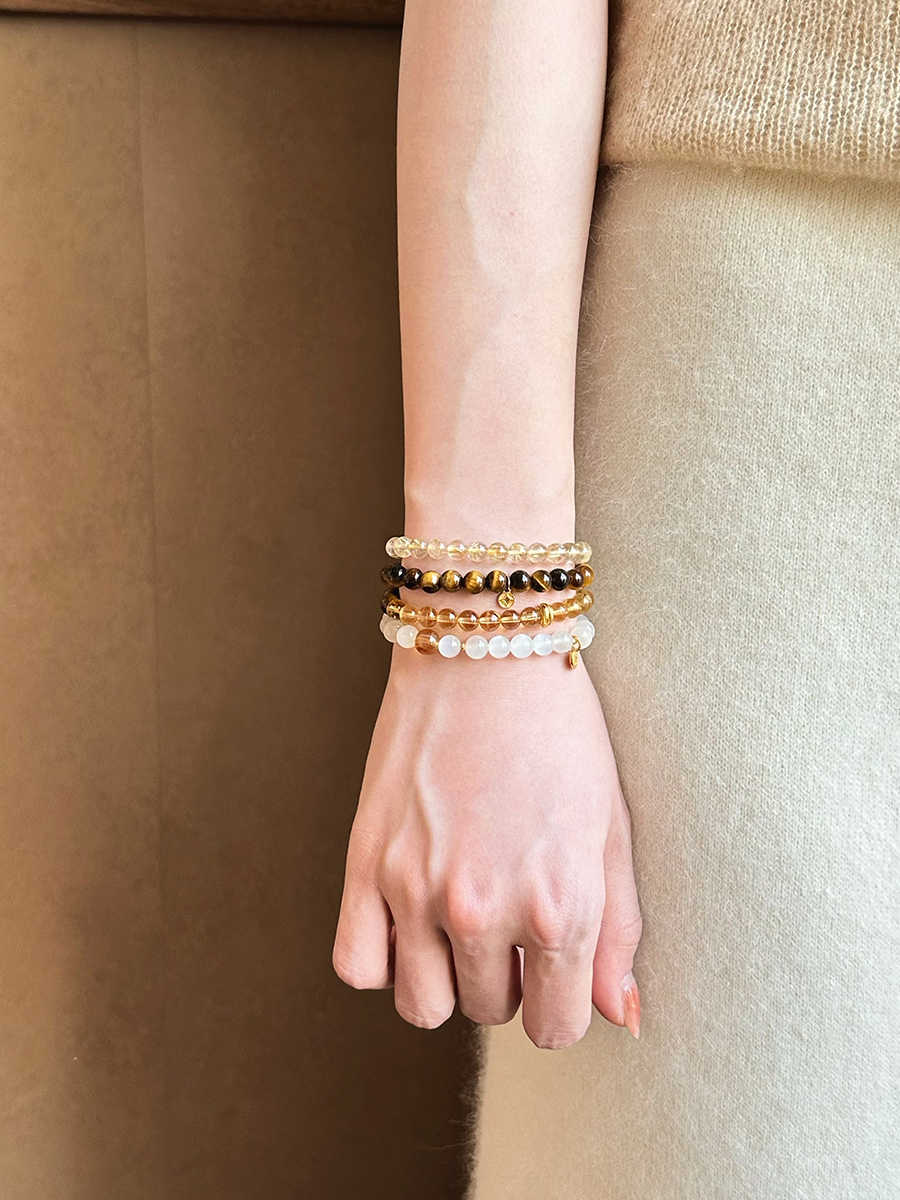 Mingxi | Natural Moonstone & Yellow Apatite Bracelet – Clarity & Joy