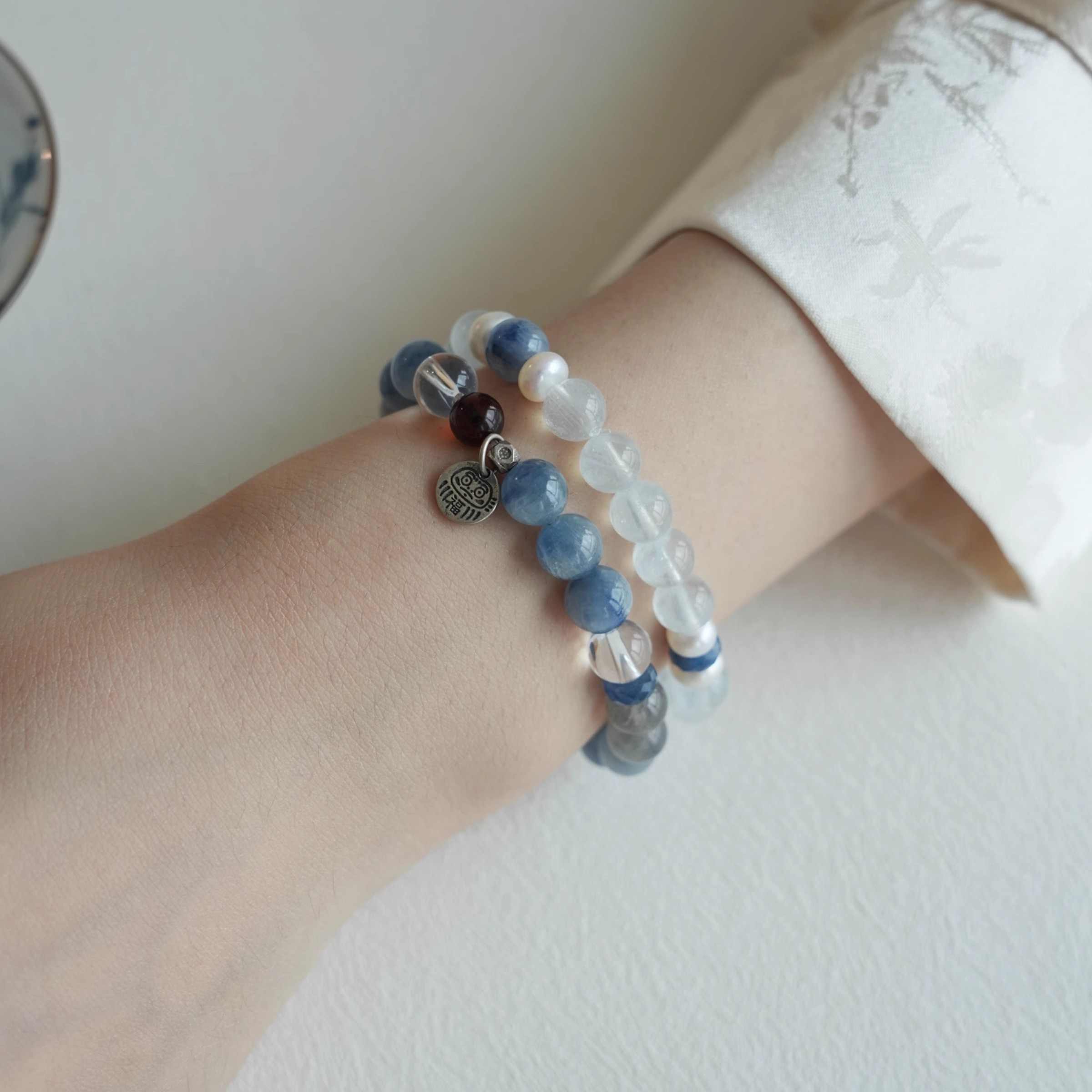 Beimingyu | Aquamarine & Freshwater Pearl Bracelet – Serenity & Grace