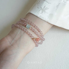 Yunzhi | Strawberry Quartz & Southern Red Agate Necklace – Love & Elegance