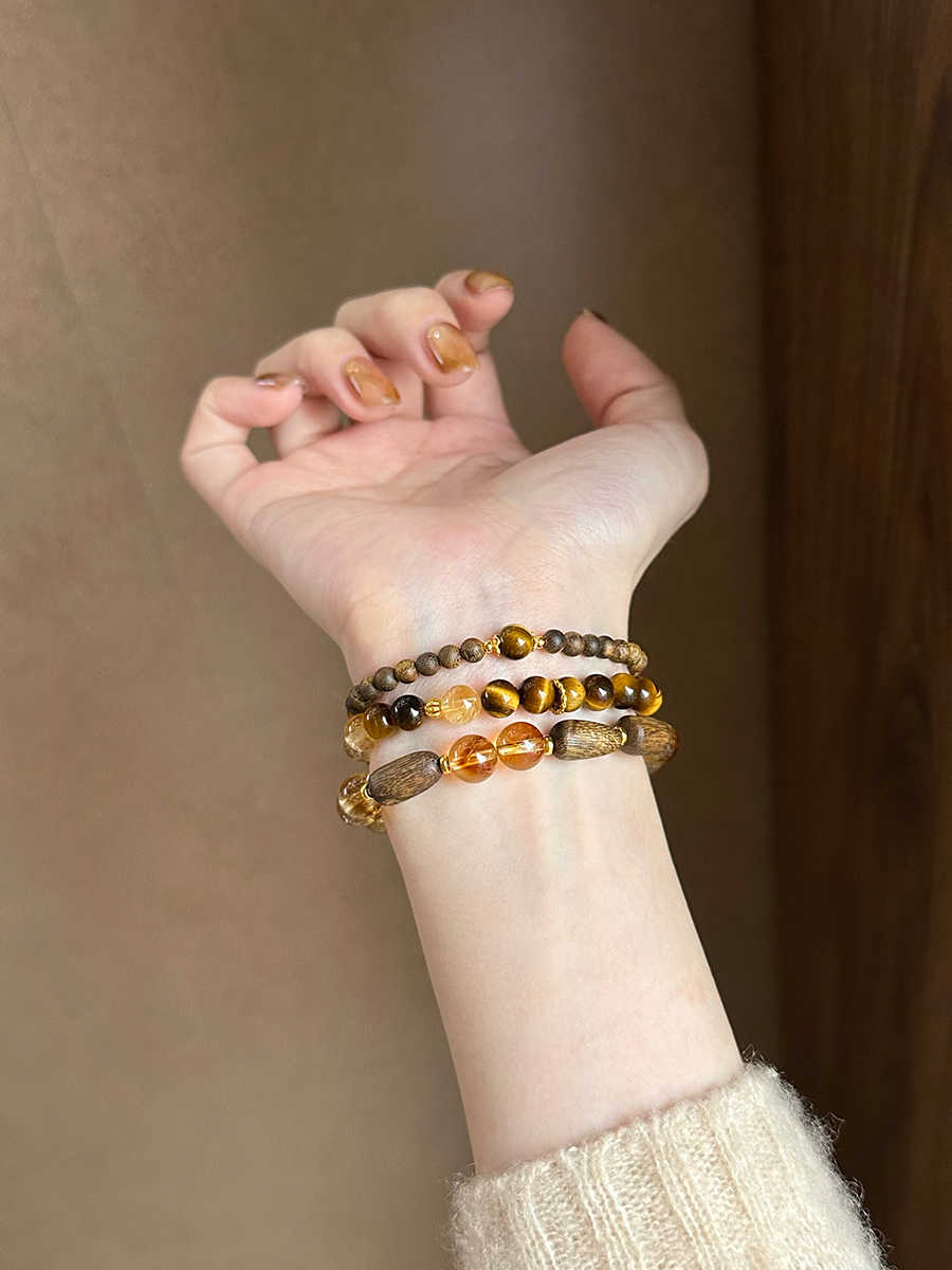 Fuguang Jingrui | Tiger’s Eye & Citrine Bracelet – Wealth & Positive Energy