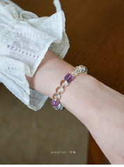 Wanqingyan | Clear Quartz & Amethyst Bracelet – Success & Calm