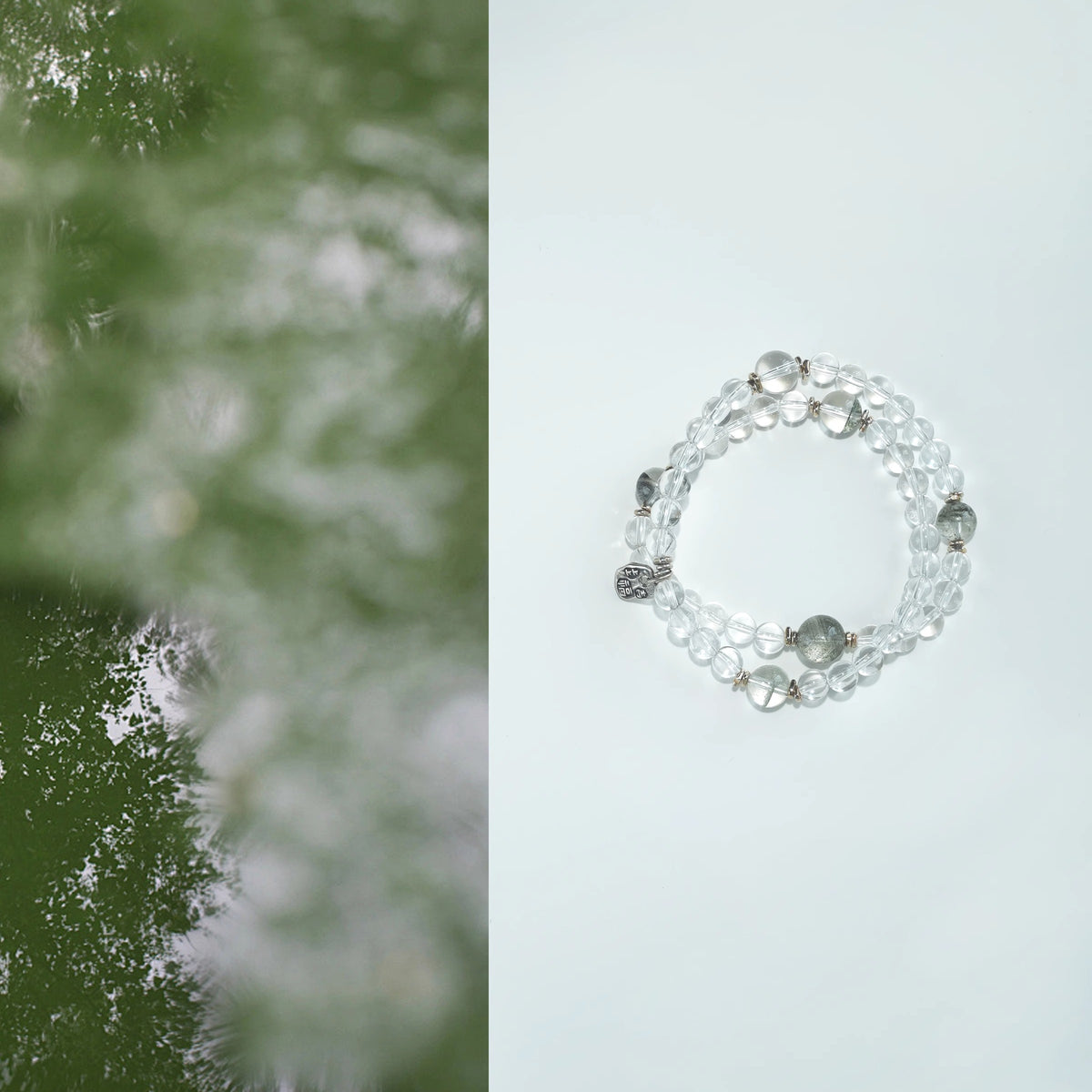 Yanluan | Clear Quartz &amp; Green Phantom Bracelet – Abundance &amp; Clarity