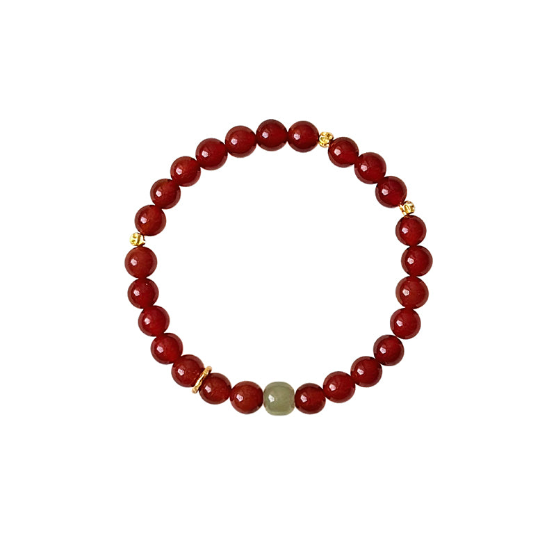 Yanzhao | Natural Red Agate Bracelet – New Chinese Elegance