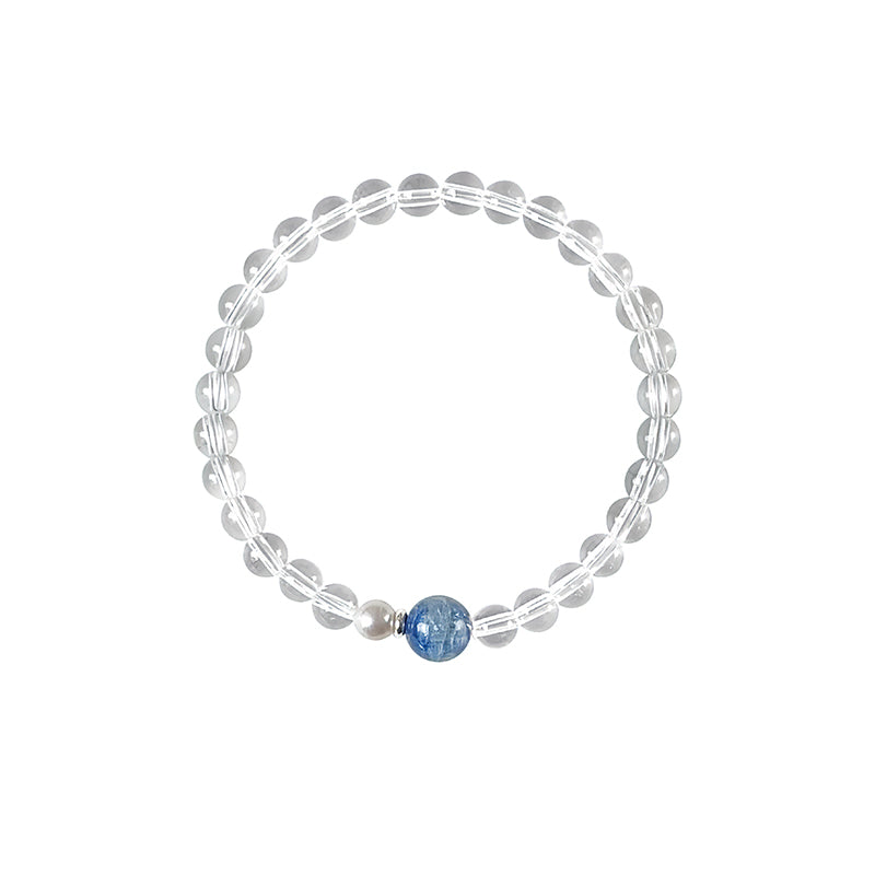Ruohuai | Natural Clear Quartz & Kyanite Bracelet – Calm & Clarity
