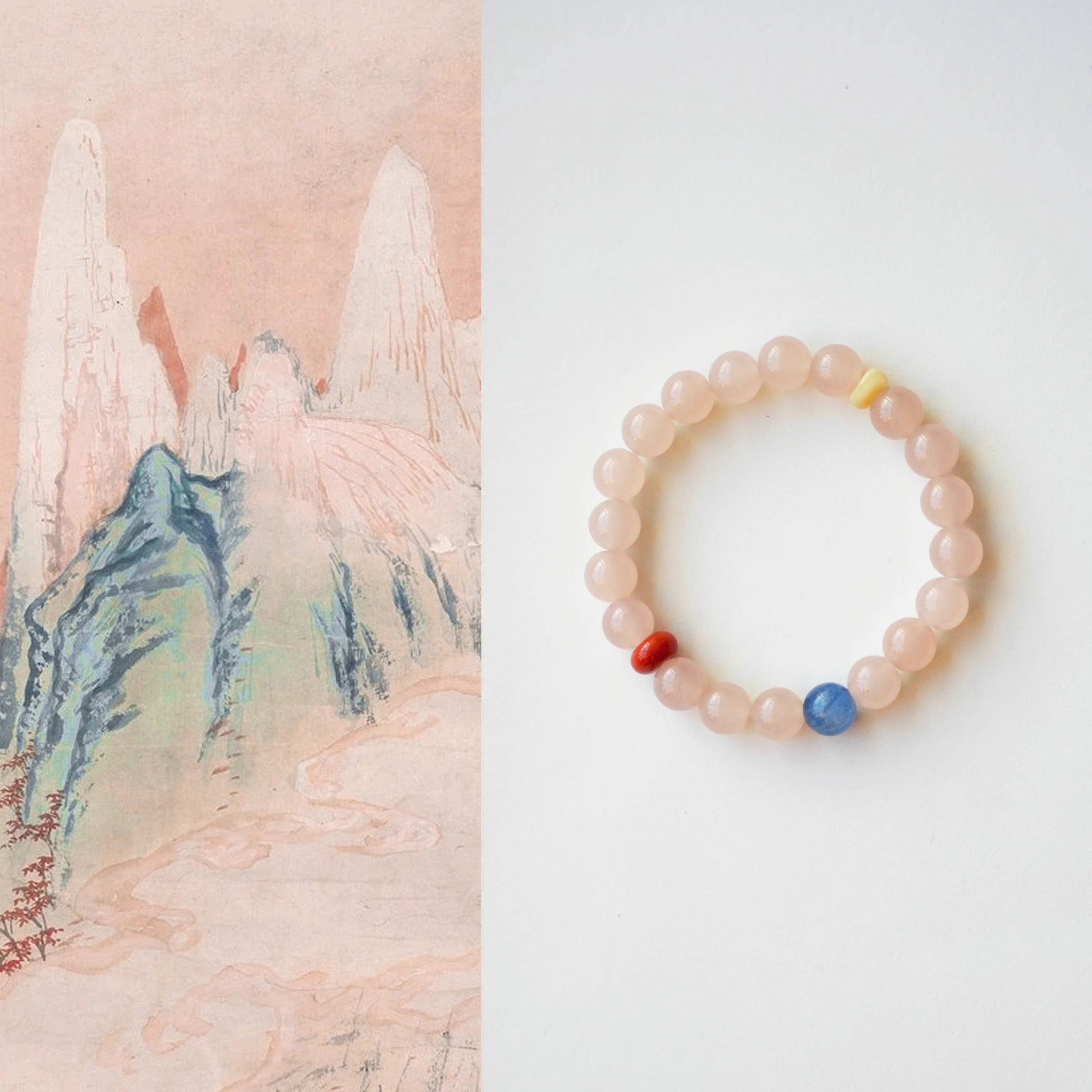 Huaying Chunshi | Pink Chalcedony &amp; Southern Red Agate Bracelet – Love &amp; Warmth